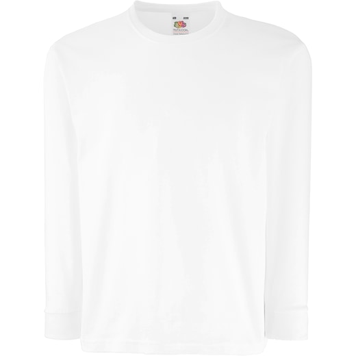 bianco Fruit of the Loom Kids Valueweight Long Sleeve T - white