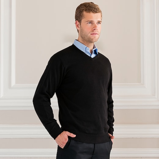 sort Russell V-Neck Knitted Pullover 710M - black