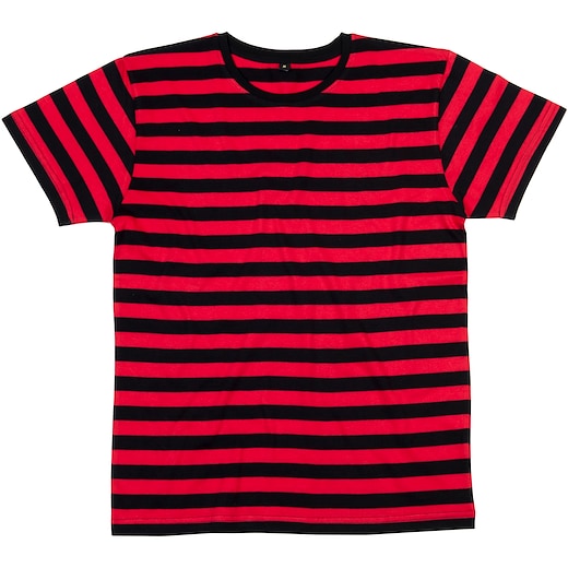 svart Mantis Men´s Stripy T - black/ red