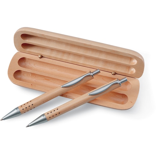 marrón Set de bolígrafos Calibra - madera
