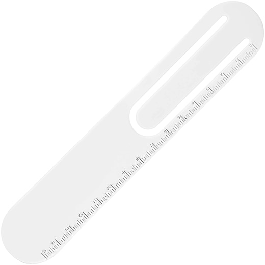 valkoinen Viivain Clip, 15 cm - valkoinen