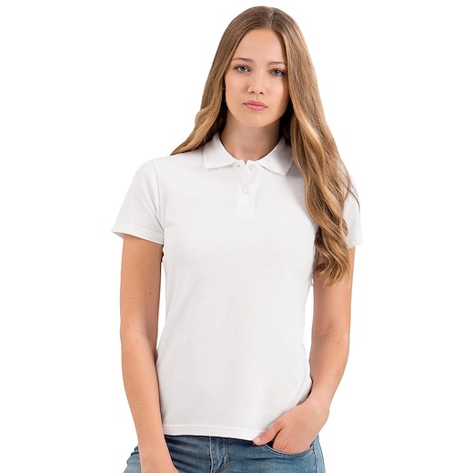 hvit B&C Polo Shirt 001 Women - white
