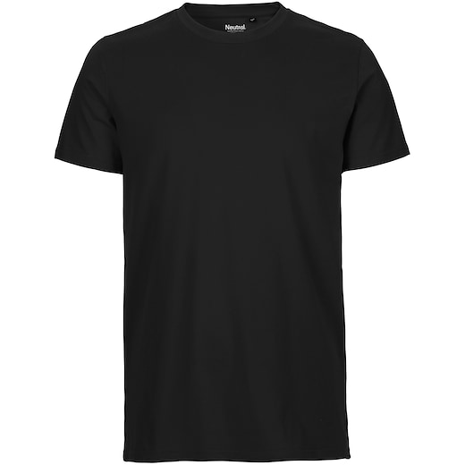 svart Neutral Mens Fitted T-shirt - black
