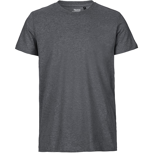 gris Neutral Mens Fitted T-shirt - jaspeado oscuro
