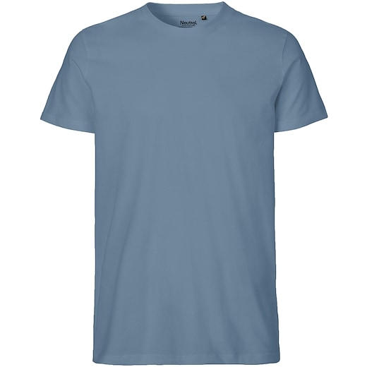 blau Neutral Mens Fitted T-shirt - dusty indigo
