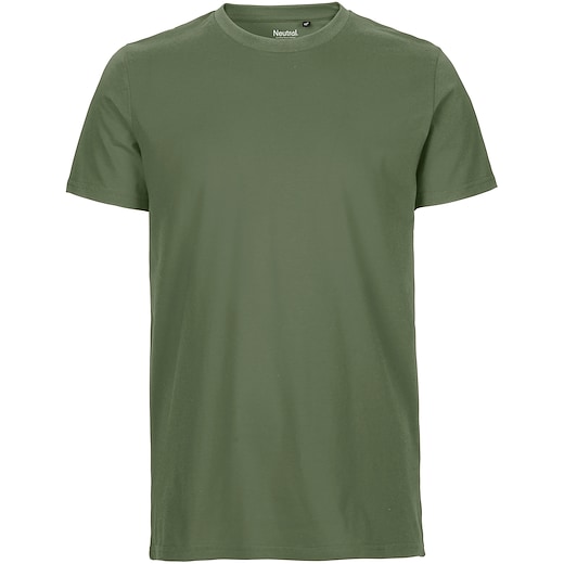 grøn Neutral Mens Fitted T-shirt - military green