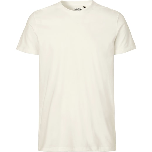 marrón Neutral Mens Fitted T-shirt - natural