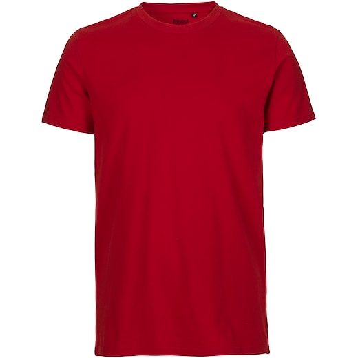 punainen Neutral Mens Fitted T-shirt - red