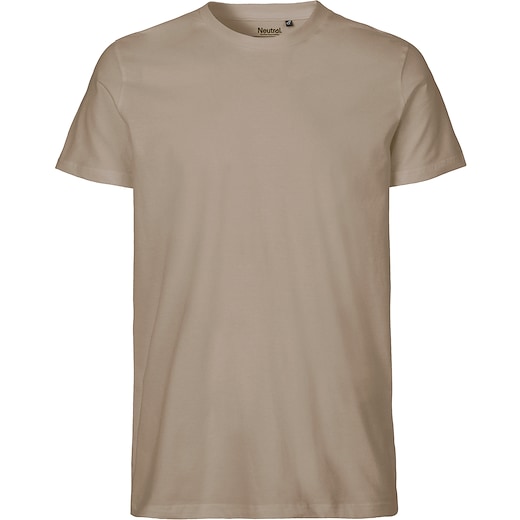 marrón Neutral Mens Fitted T-shirt - arena