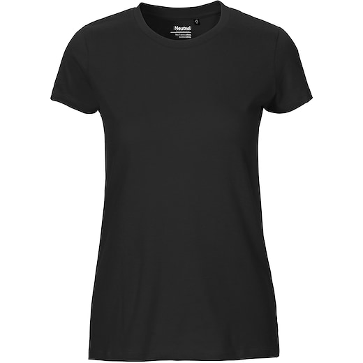 schwarz Neutral Ladies Fitted T-shirt - black