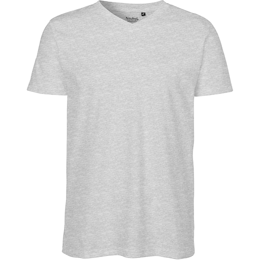 harmaa Neutral Mens V-Neck T-shirt - grey