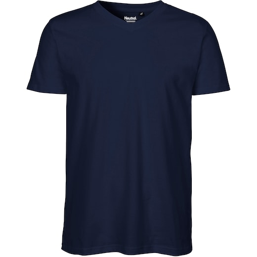 blå Neutral Mens V-Neck T-shirt - navy