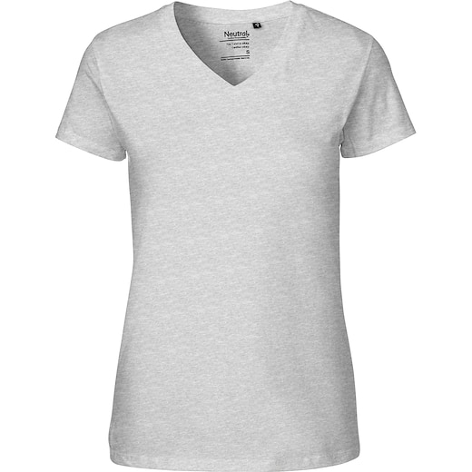 harmaa Neutral Ladies V-Neck T-shirt - grey