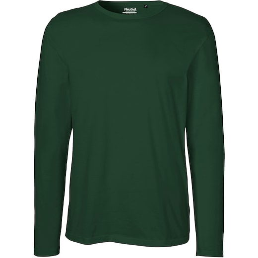 grøn Neutral Mens Longsleeve T-shirt - bottle green