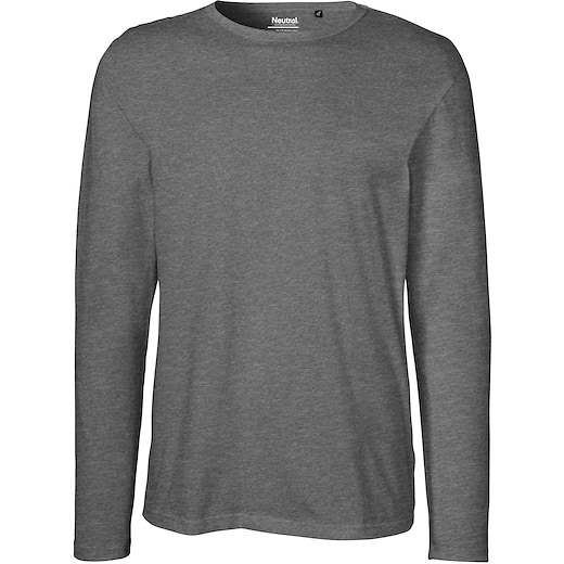 grau Neutral Mens Longsleeve T-shirt - dark heather grey