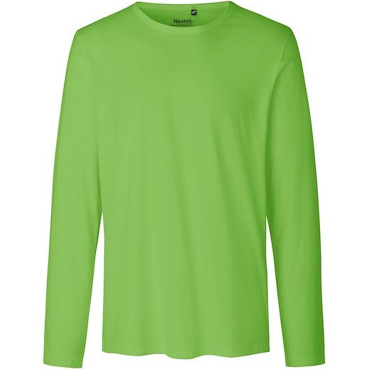 grøn Neutral Mens Longsleeve T-shirt - lime