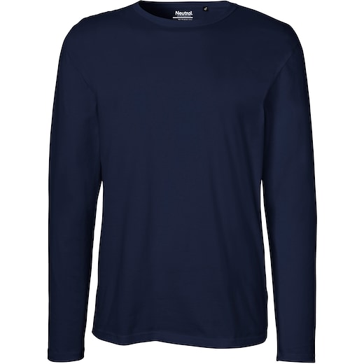 azul Neutral Mens Longsleeve T-shirt - azul marino