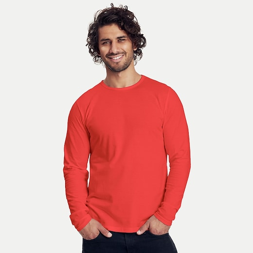 rød Neutral Mens Longsleeve T-shirt - red