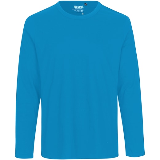 blå Neutral Mens Longsleeve T-shirt - sapphire blue