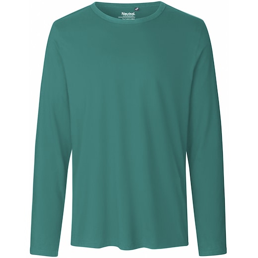 verde Neutral Mens Longsleeve T-shirt - verde azulado