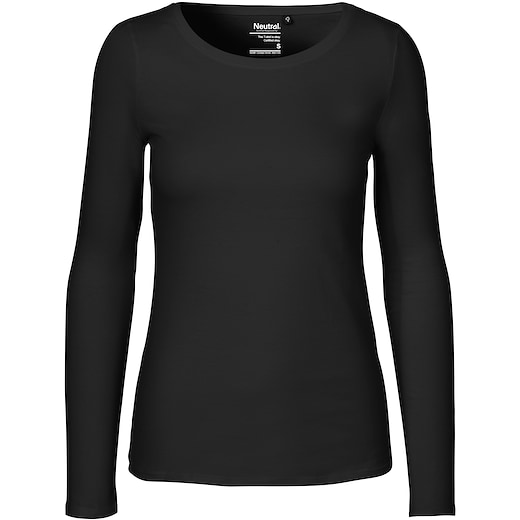 sort Neutral Ladies Longsleeve T-shirt - black