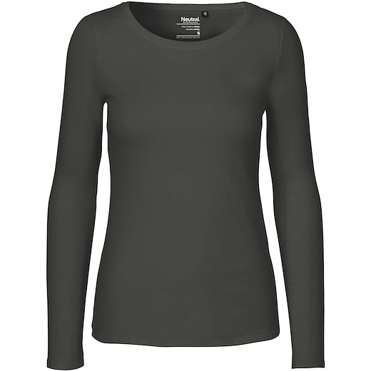 gris Neutral Ladies Longsleeve T-shirt - charbon