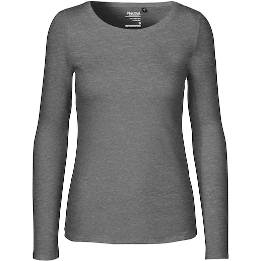 gris Neutral Ladies Longsleeve T-shirt - gris oscuro jaspeado