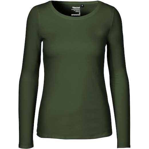 grøn Neutral Ladies Longsleeve T-shirt - military green