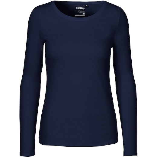 azul Neutral Ladies Longsleeve T-shirt - azul marino