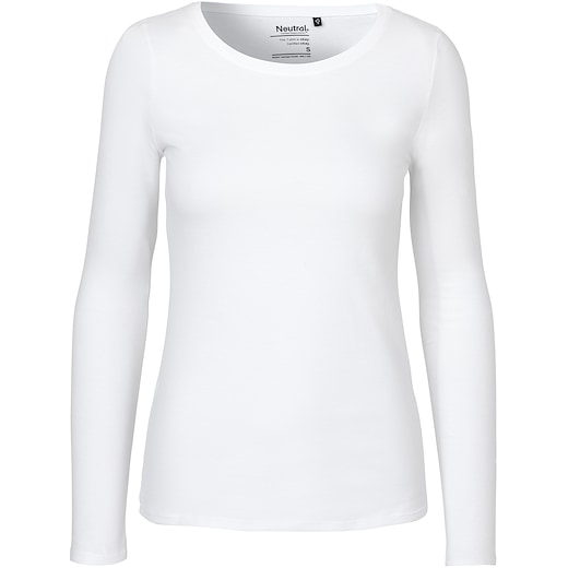 bianco Neutral Ladies Longsleeve T-shirt - white