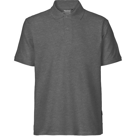 harmaa Neutral Mens Classic Polo - dark heather grey
