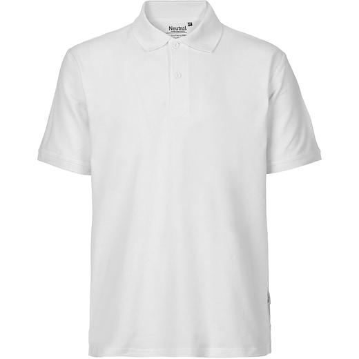 valkoinen Neutral Mens Classic Polo - white