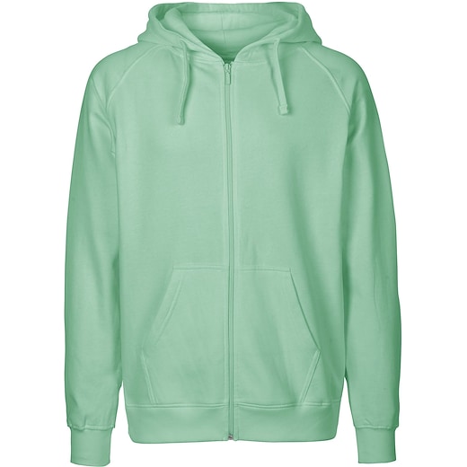 grön Neutral Mens Zip Hoodie - dusty mint