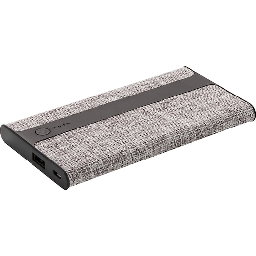 sort Powerbank Fabric, 4.000 mAh - black/ grey