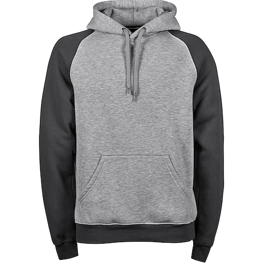 grigio Tee Jays Two-Tone Hooded Sweatshirt - heather/ dark grey