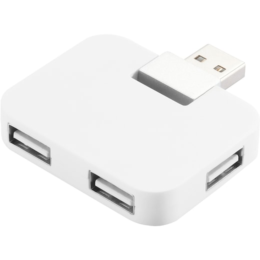 hvit USB-hub Quinn - hvit