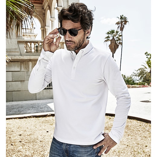hvid Tee Jays Fashion Long Sleeve Luxury Stretch Polo - white