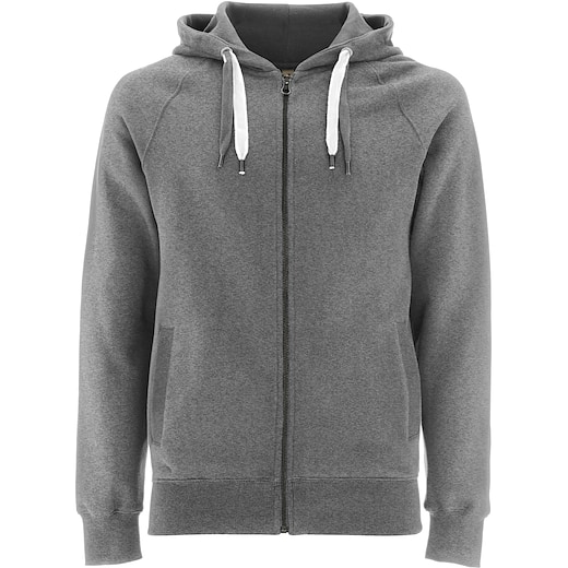 grigio Continental Clothing Organic Zip-Up Hoody - grey melange