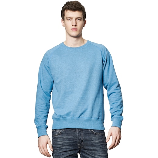 Continental Clothing Unisex Raglan Sweatshirt - mid blue melange