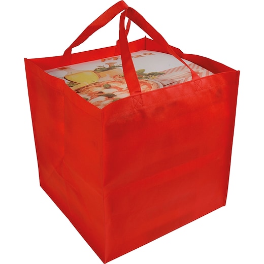 röd Non-woven-kasse Pizza - red