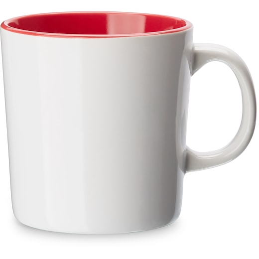 blanc Mug en céramique Cava White Shiny - white/ red