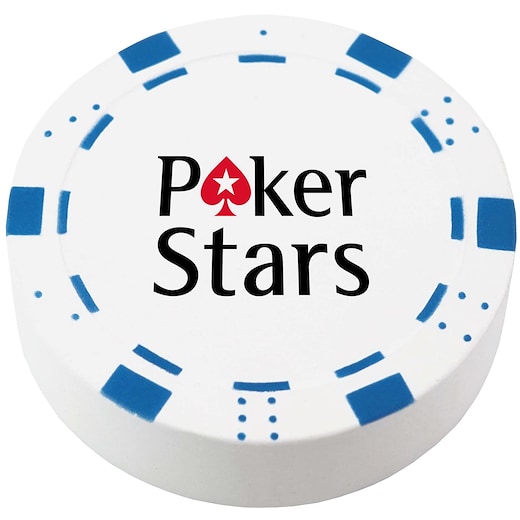 blå Stressball Poker Chip - white/ blue