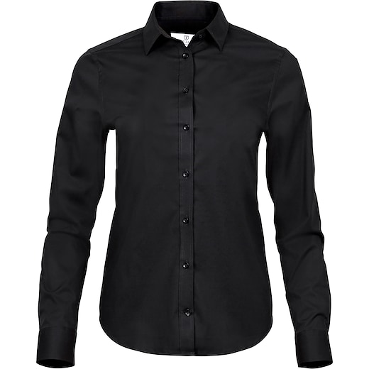 svart Tee Jays Ladies Luxury Stretch Shirt - black