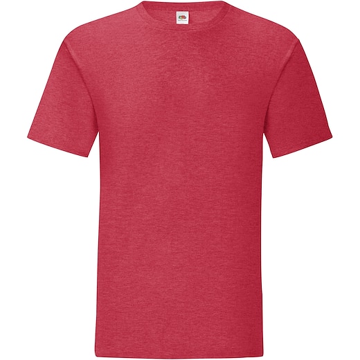 rød Fruit of the Loom Iconic T - heather red