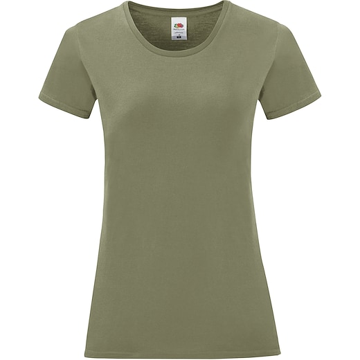 grønn Fruit of the Loom Ladies Iconic T - classic olive