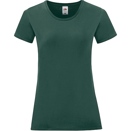 grønn Fruit of the Loom Ladies Iconic T - forest green