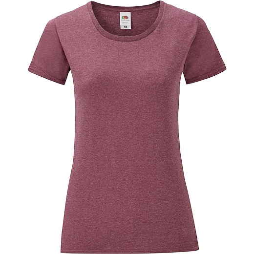 rosso Fruit of the Loom Ladies Iconic T - heather burgundy