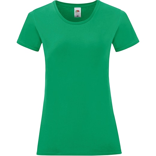 grön Fruit of the Loom Ladies Iconic T - kelly green