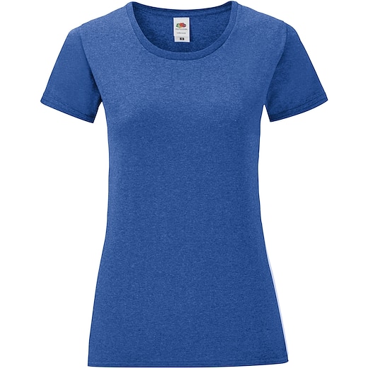 blå Fruit of the Loom Ladies Iconic T - retro heather royal