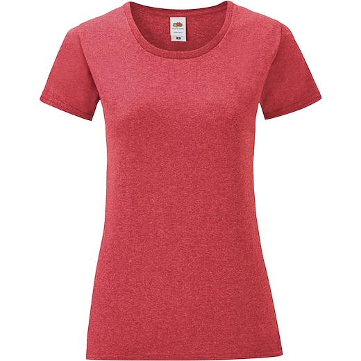 rot Fruit of the Loom Ladies Iconic T - vintage heather red
